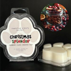 Paw Print Wax Melt/Christmas Splendor Scent/Coconut Soy Wax/100% Vegan